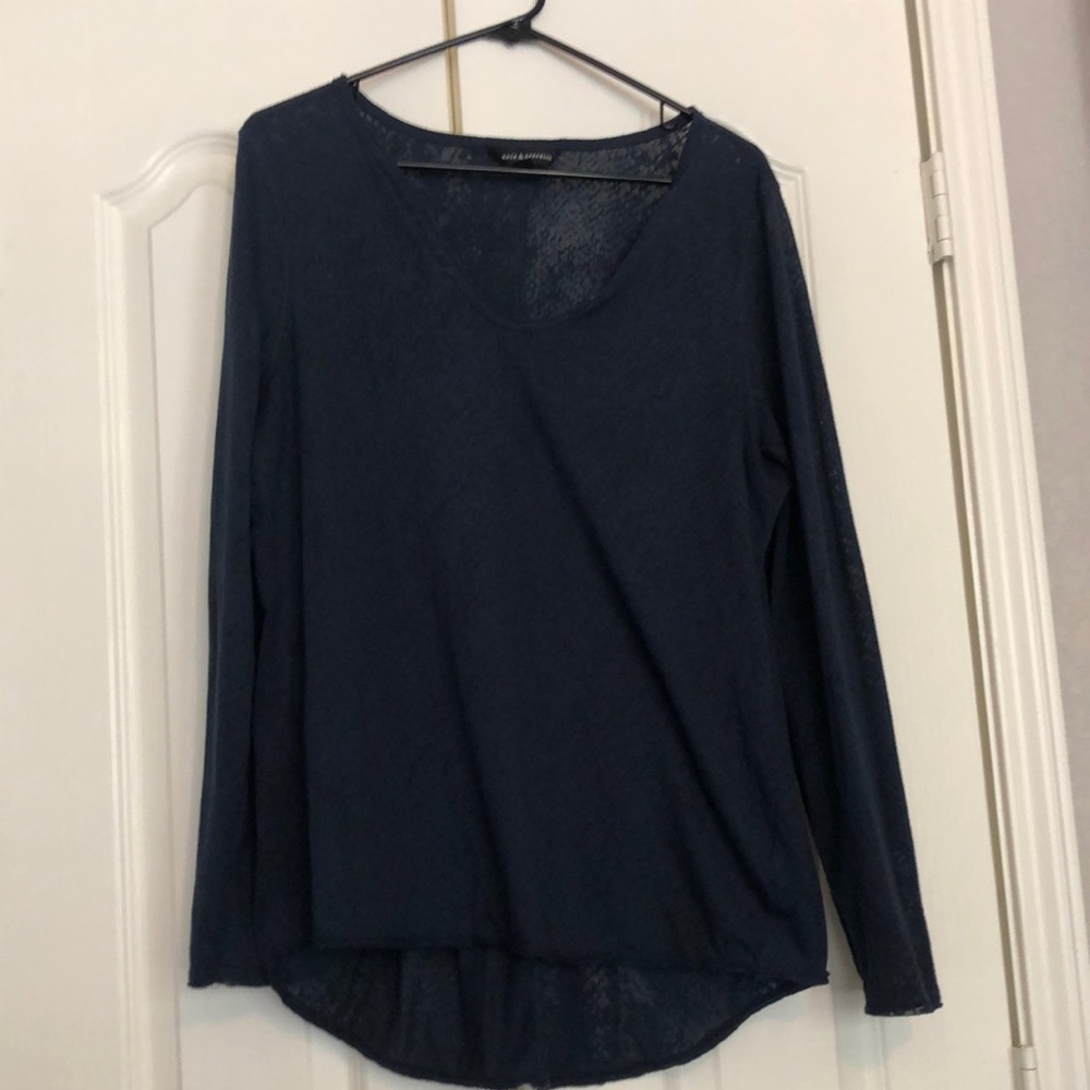 Long Sleeve burnout Fabric T-shirt​